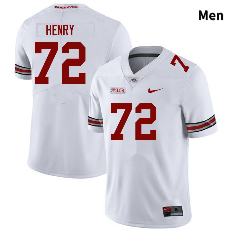 Men's Ohio State Buckeyes #72 Avery Henry White Authentic College Stitched Football Jersey 23YJ043PC